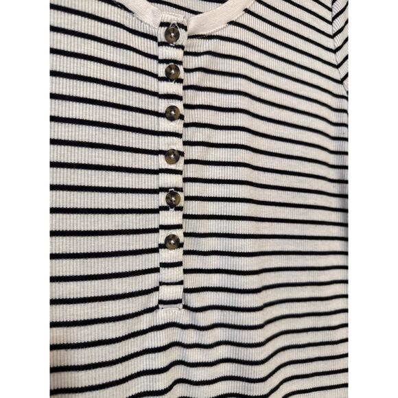 Old Navy Black/White Thermal Henley Sz XL - Picture 2 of 6